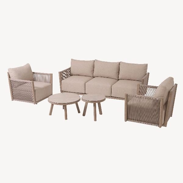 Conjunto exterior Filomena. Aluminio efecto madera (set completo o piezas sueltas
