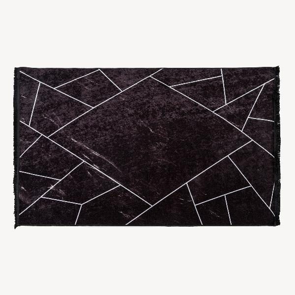 Alfombra negra y plata