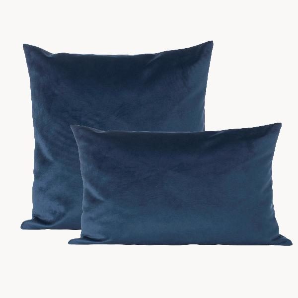 Cojín de terciopelo azul cobalto