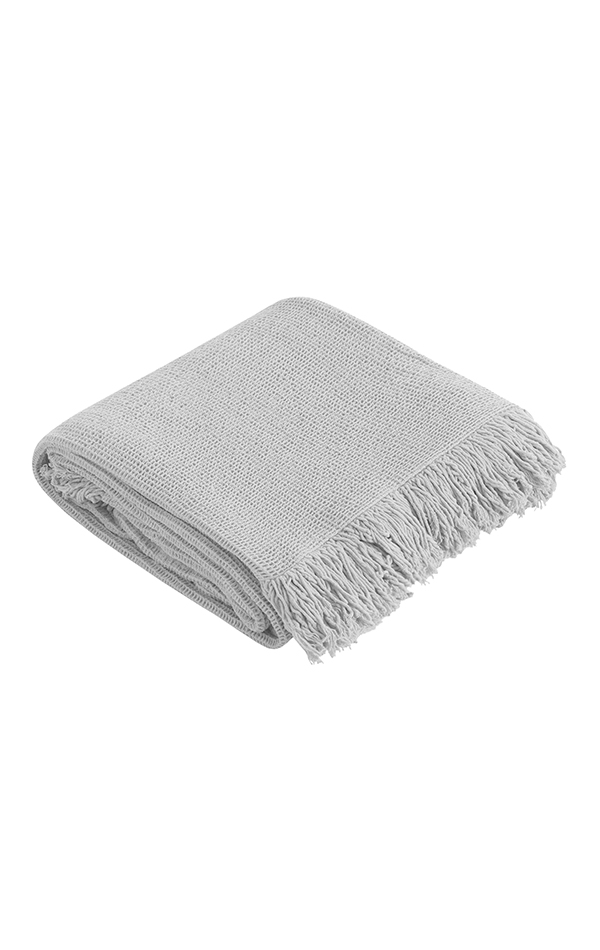 Manta plaid sofá algodón nido abeja gris-Fausto